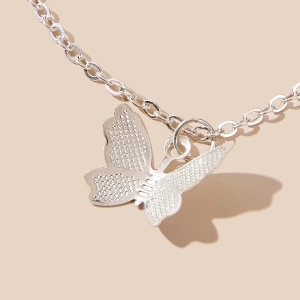 3 for $30 Silver Butterfly Stars Charm Necklace - Picture 3 of 3